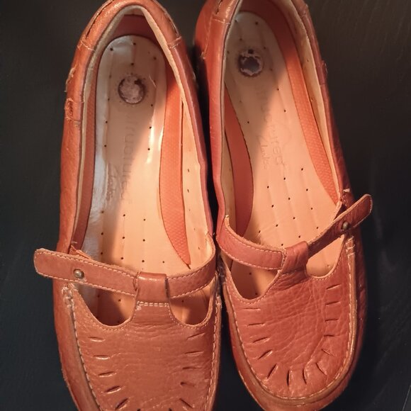 Clarks Unstructured Brown Leather Mary Jane T-Strap Shoes/Sandals Women's 7W - Picture 4 of 8